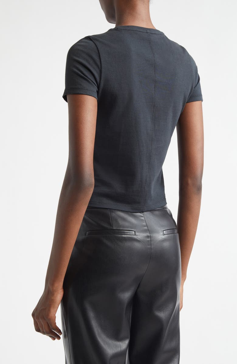 Alice + Olivia Cindy Embellished Star Cotton Crop T-Shirt, Alternate, color, Black