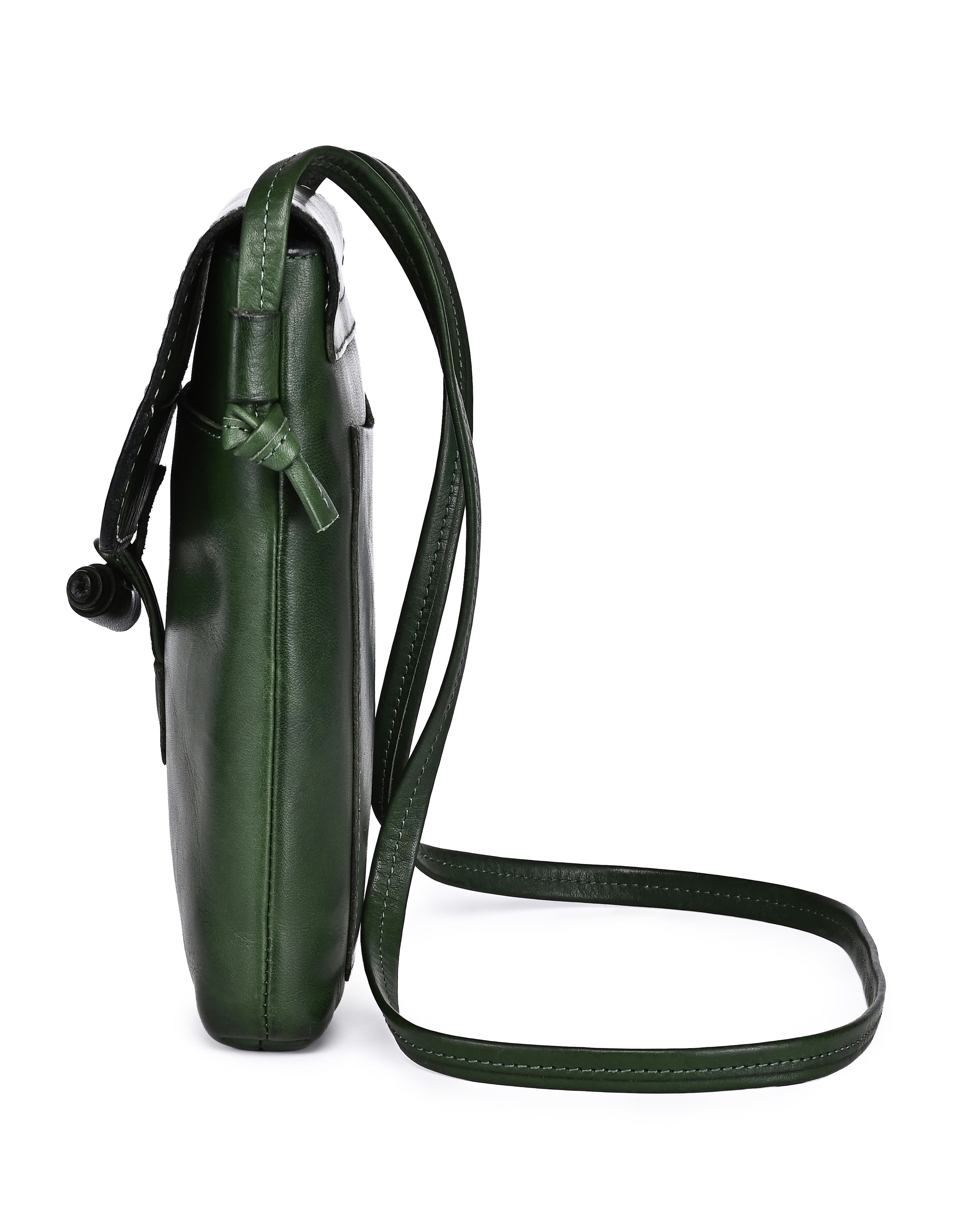 Ixia Genuine Leather Minimal Everyday Crossbody, Alternate, color, Green