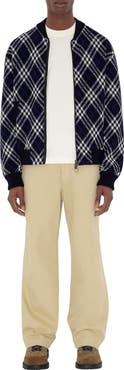 Burberry Check Wool Blend Bomber Jacket