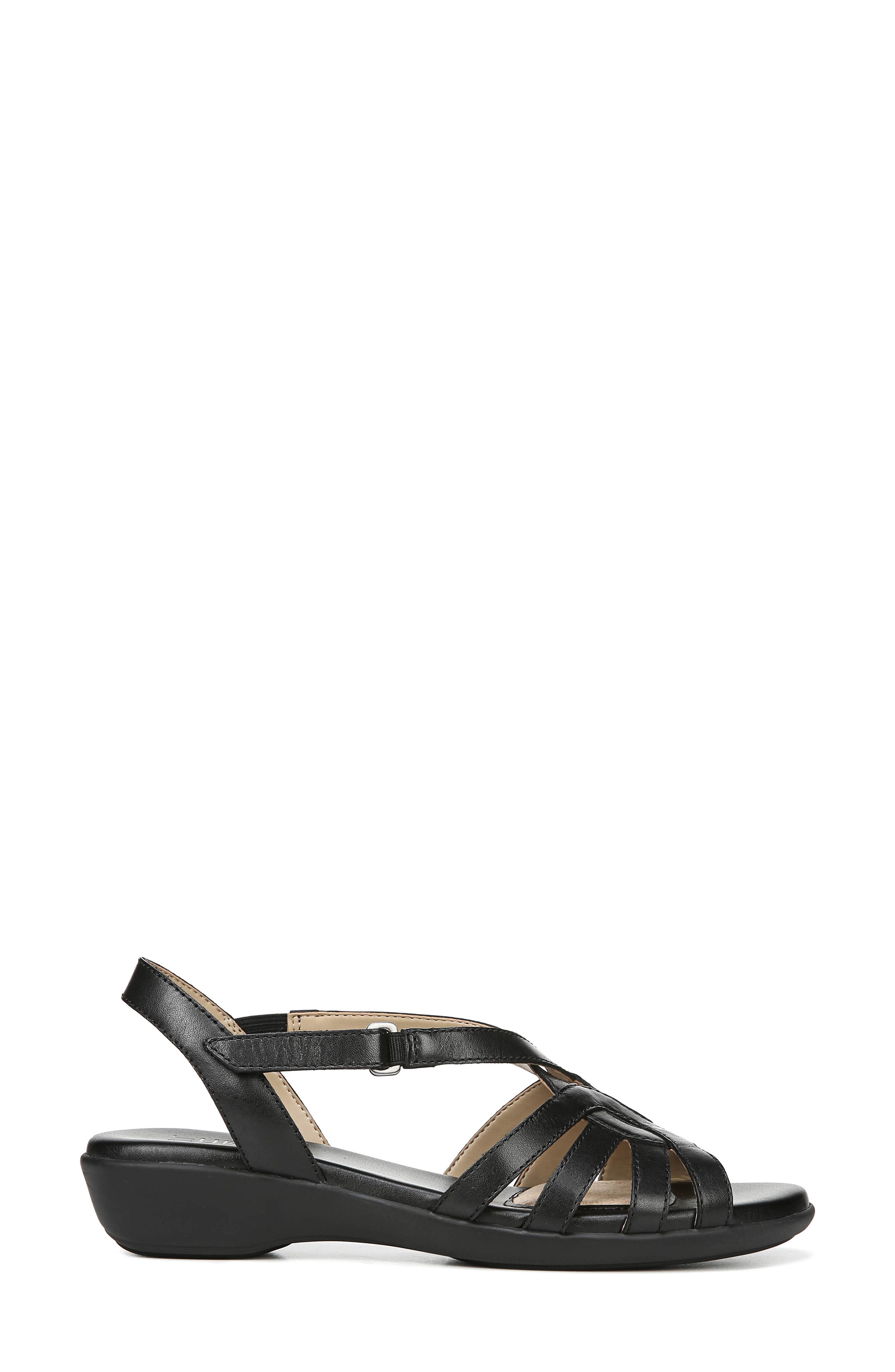 Nalani Strappy Sandal, Alternate, color, BLACK LEATHER
