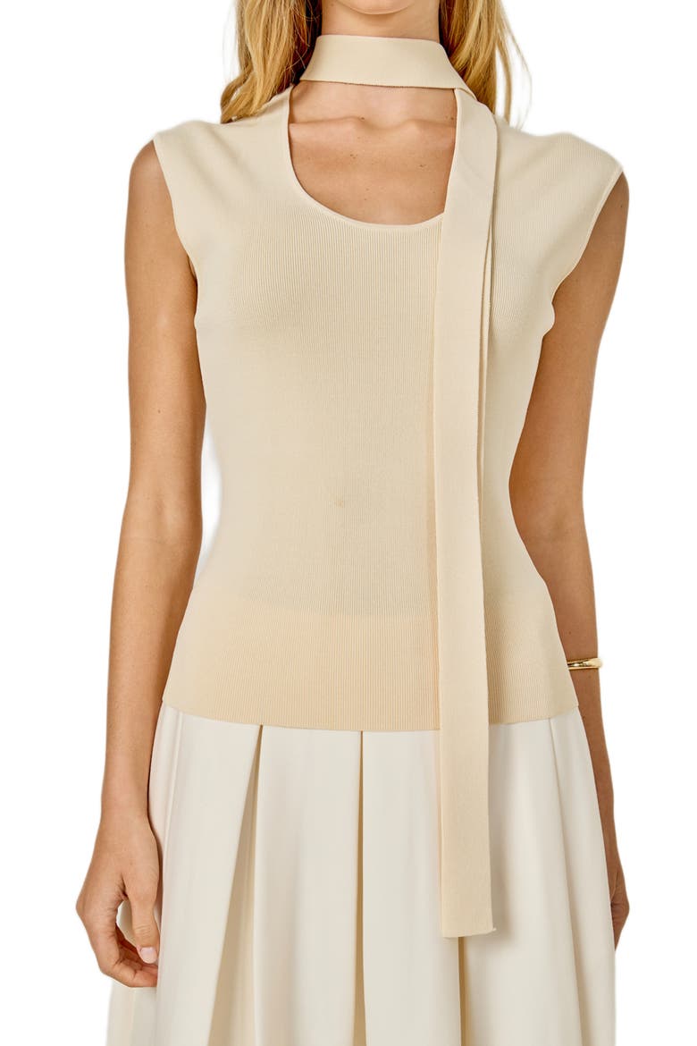 Knit Tank & Scarf, Alternate, color, CREAM