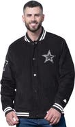 STARTER Men's Starter Black Dallas Cowboys Blackout Corduroy Full-Snap Varsity Jacket