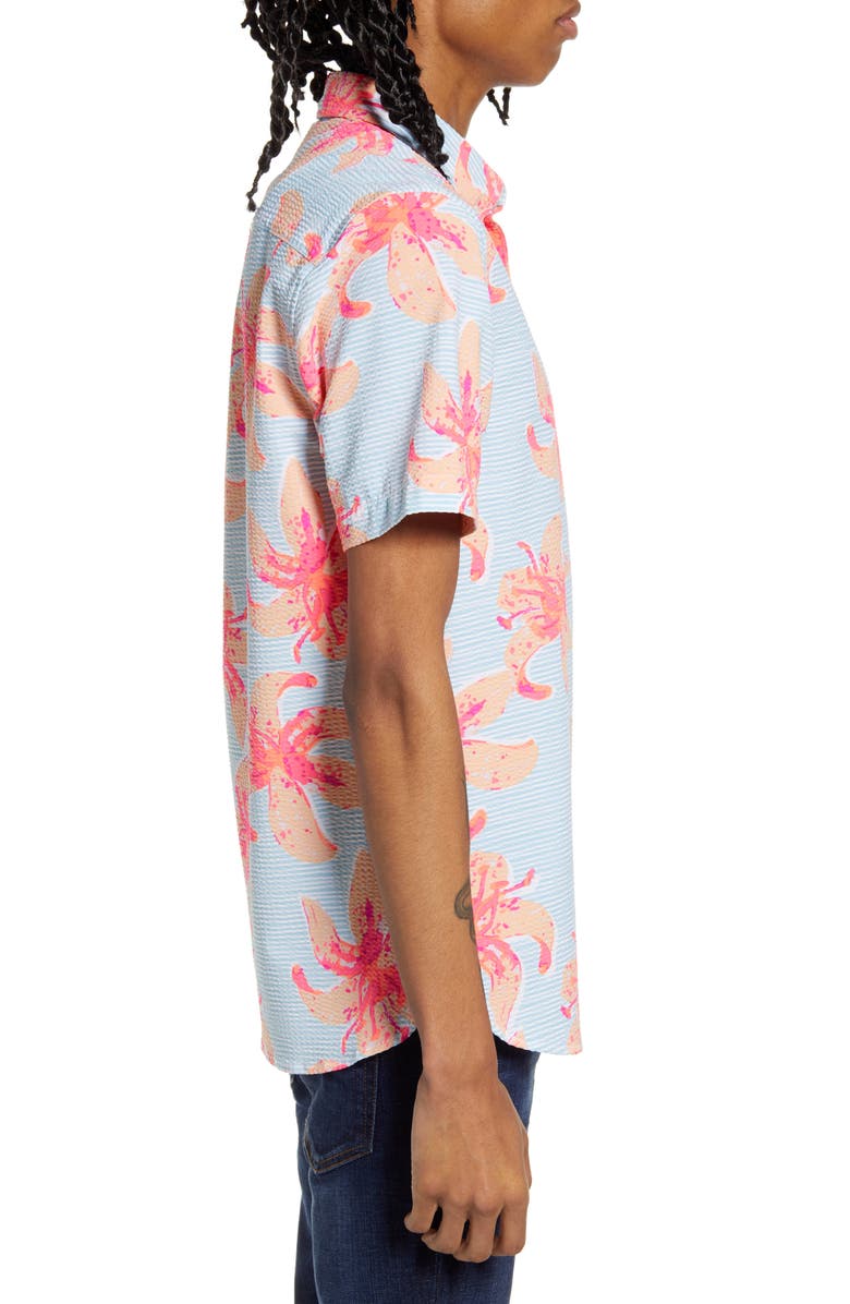 Chubbies The Bloomslam Short Sleeve Button-Down Popover Seersucker Shirt, Alternate, color,