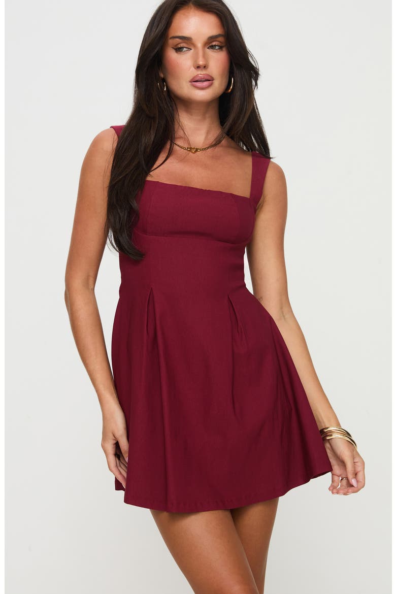 Xanthus Tie Back Minidress, Alternate, color, RED