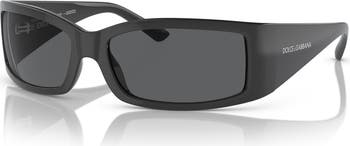 61mm Polarized Rectangular Sunglasses