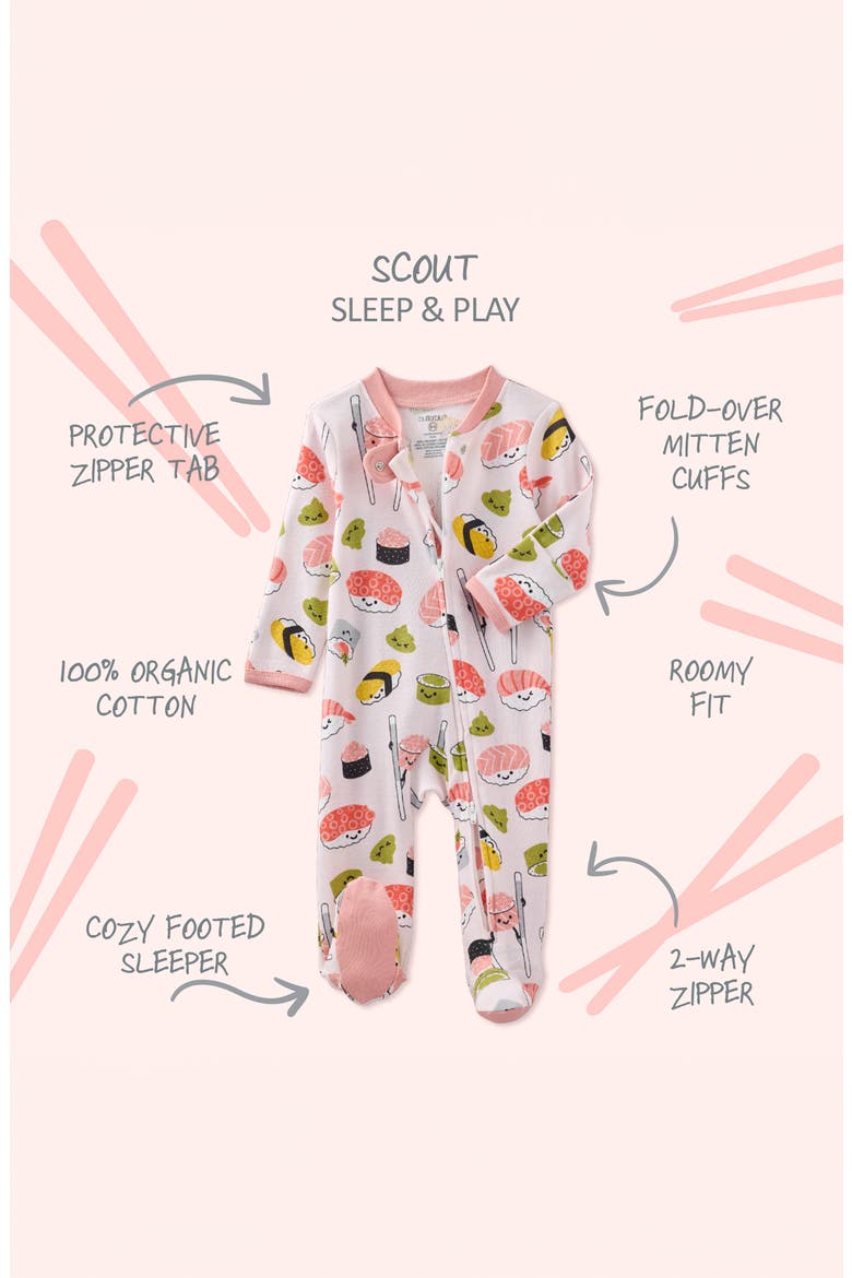 Scout One-Piece Organic Cotton Pajamas, Alternate, color, SOY MATES