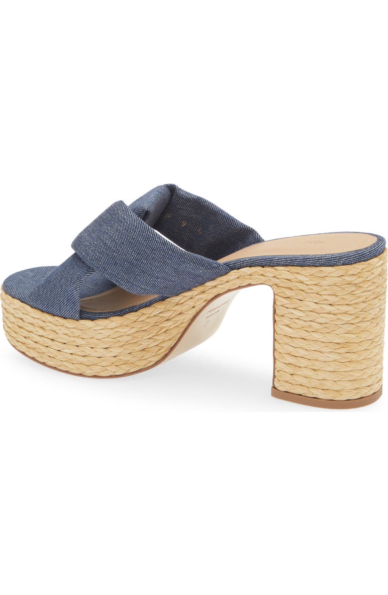 FERRAGAMO Douglas Platform Slide Sandal, Alternate, color, Denim