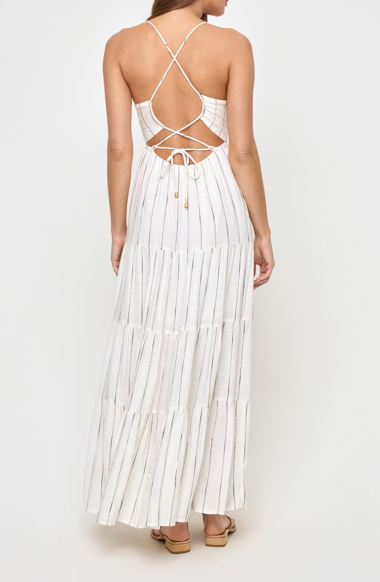 LSPACE Laina Stripe Maxi Cover-Up Sundress, Alternate, color, Fine Line Stripe