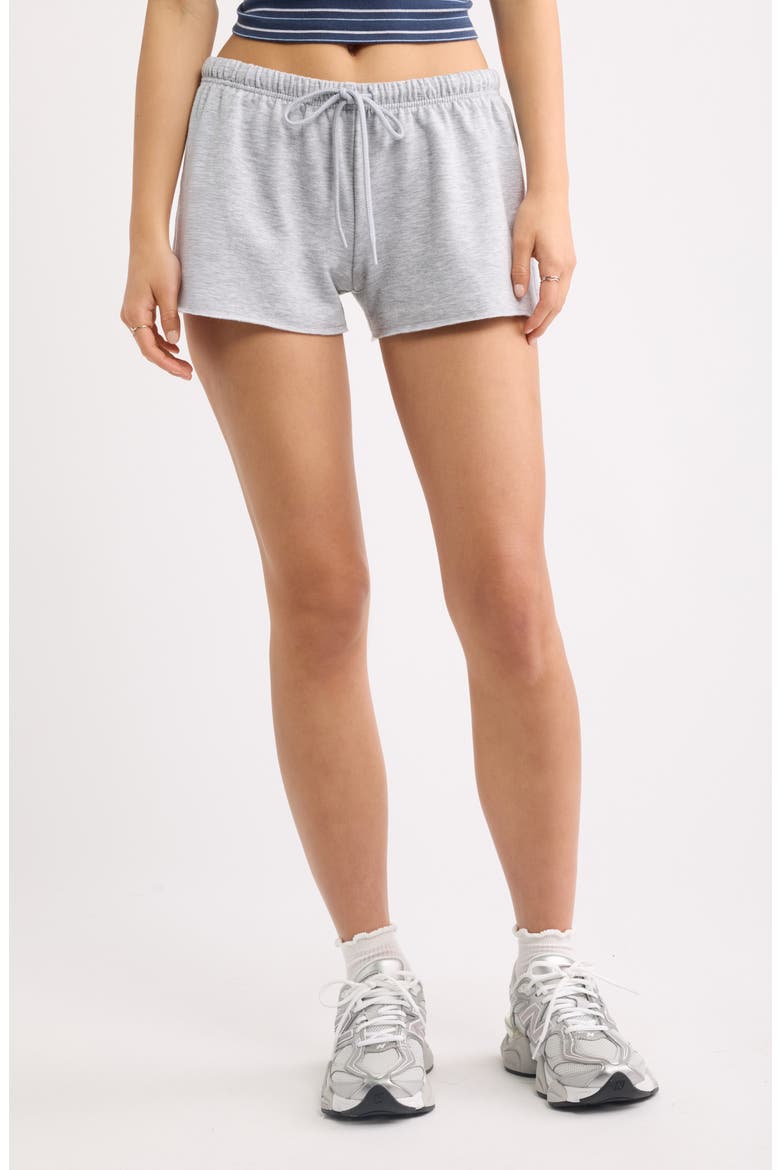 Narrow Drawstring Sweat Shorts, Main, color, GREY SOFT HEATHER