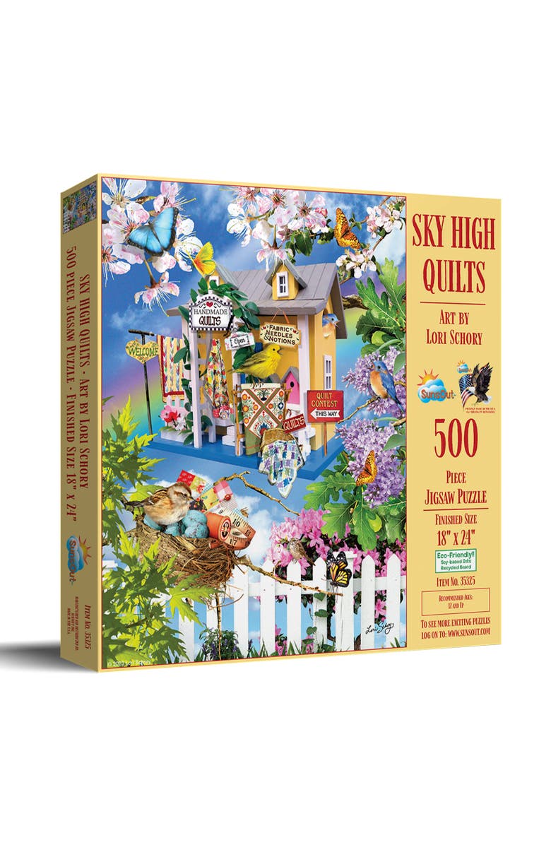 Sunsout Sky High Quilts 500 piece Jigsaw Puzzle for Adults, Main, color, Multicolor