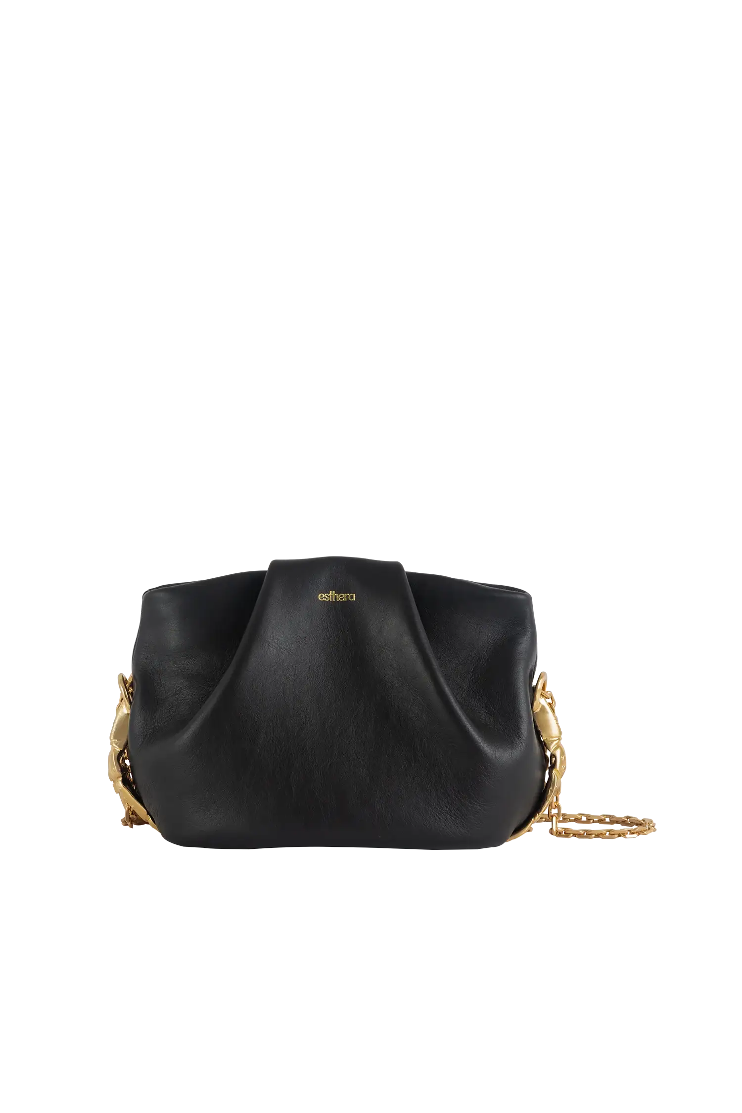 Leather Crab Clutch, Main, color, Black