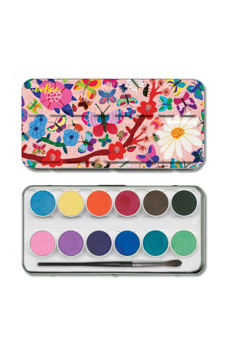 eeBoo Butterflies Watercolor 12 Color Paint Set, Alternate, color, 
