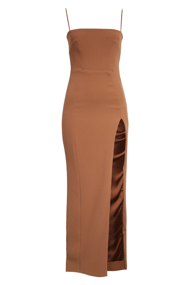 Jaida Corset Princess Seam Stretch Crepe Body-Con Dress, Alternate, color, TOAST