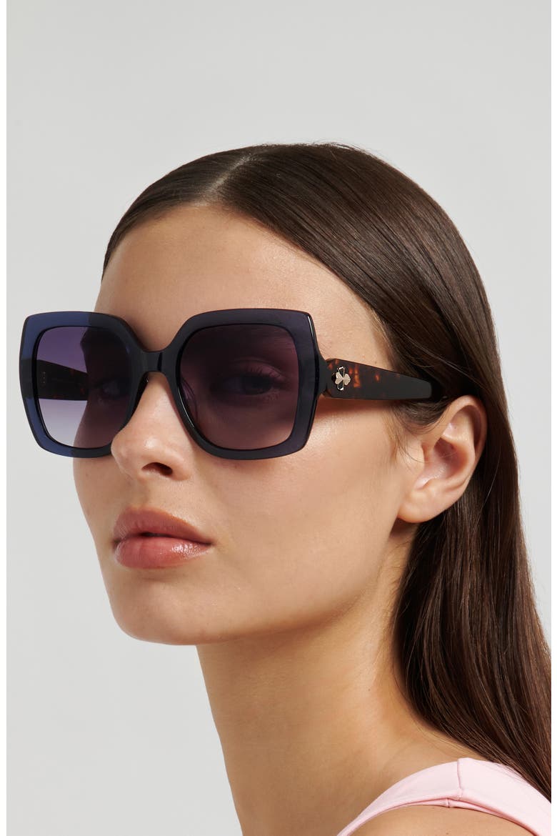 amaya 55mm gradient square sunglasses, Alternate, color, BLUE/ DARK GREY SF
