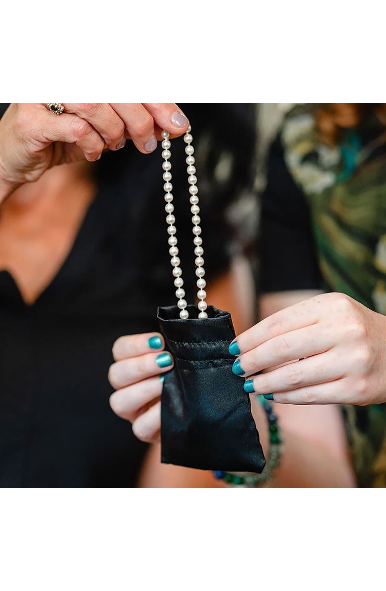 Hibana Satin Drawstring Jewelry Pouches 6 count, 3.25 inch x 4.25 inch, Black, Alternate, color, Black