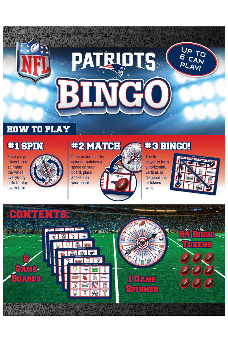 New England Patriots NFL Bingo Game, Alternate, color, Multicolor