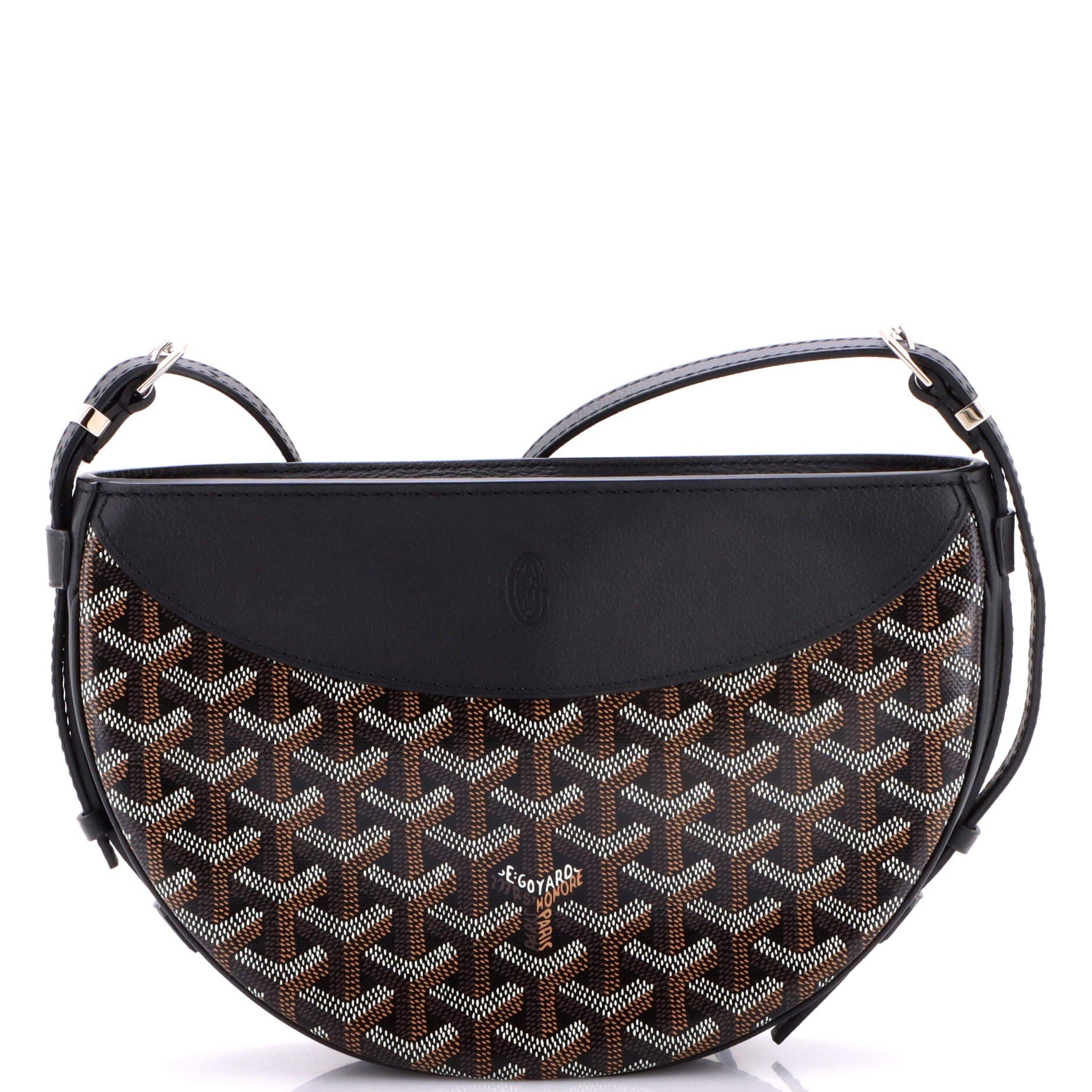 Pre-Owned Goyard Hirondelle Shoulder Bag Coated Canvas and Leather, Main, color, Black