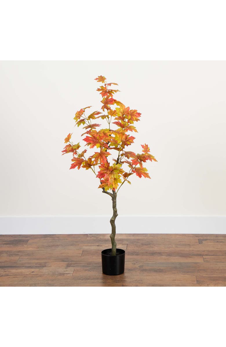 NEARLY NATURAL 4-ft Autumn Maple Artificial Fall Tree, Alternate, color, Orange