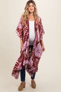 PinkBlush Tropical Print Long Cover Up