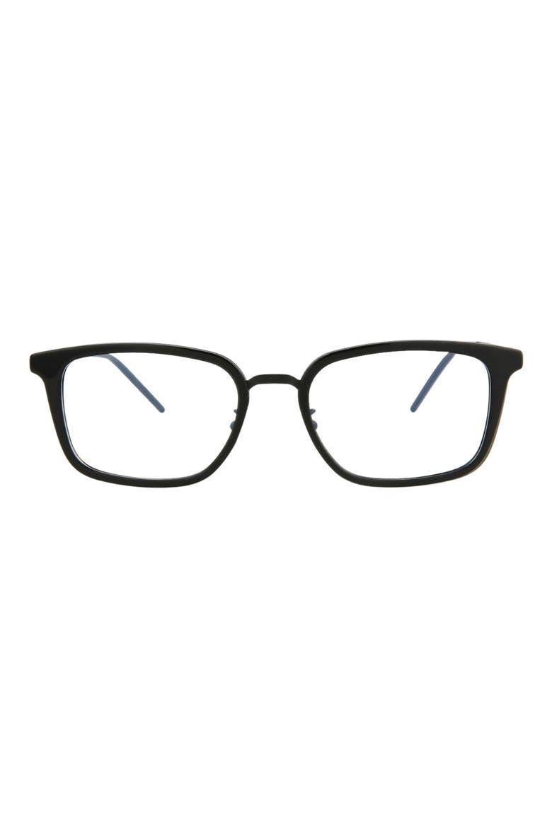 54mm Square Optical Glasses, Main, color, BLACK BLACK TRANSPARENT