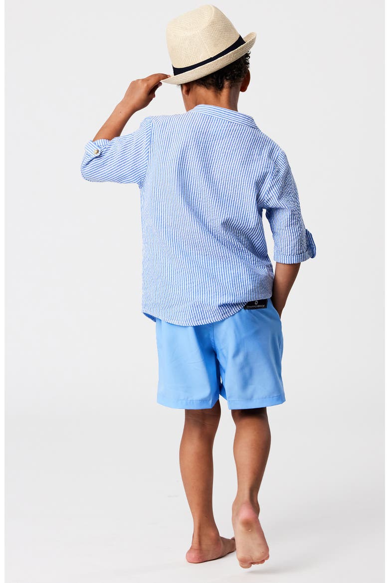 Kids' Frankie Stripe Seersucker Resort Shirt, Alternate, color, BLUE
