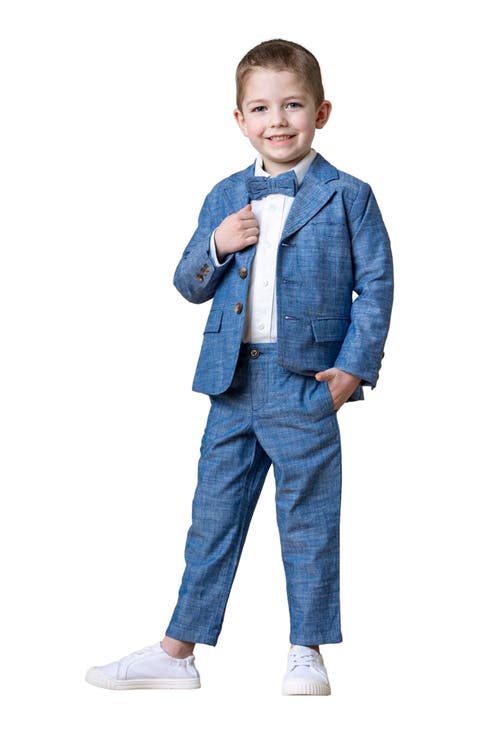 Boys' Organic Chambray Suit Pant, Kids