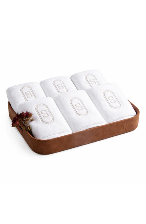 Set of 6 Monogram Fingertip Towels