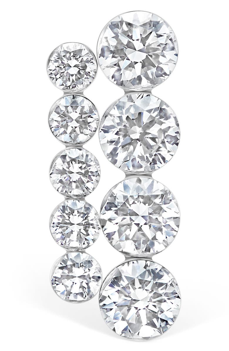 MARIA TASH Apsara Invisible Setting Diamond Bar Single Earring, Main, color, White Gold