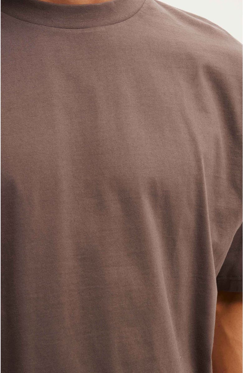 Cotton On Men's Cropped Fit T-Shirt, Alternate, color, Washed Chocolate