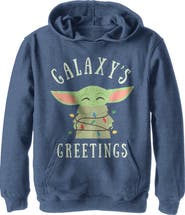 Star Wars Boy's Star Wars The Mandalorian Christmas The Child Greetings  Pull Over Hoodie