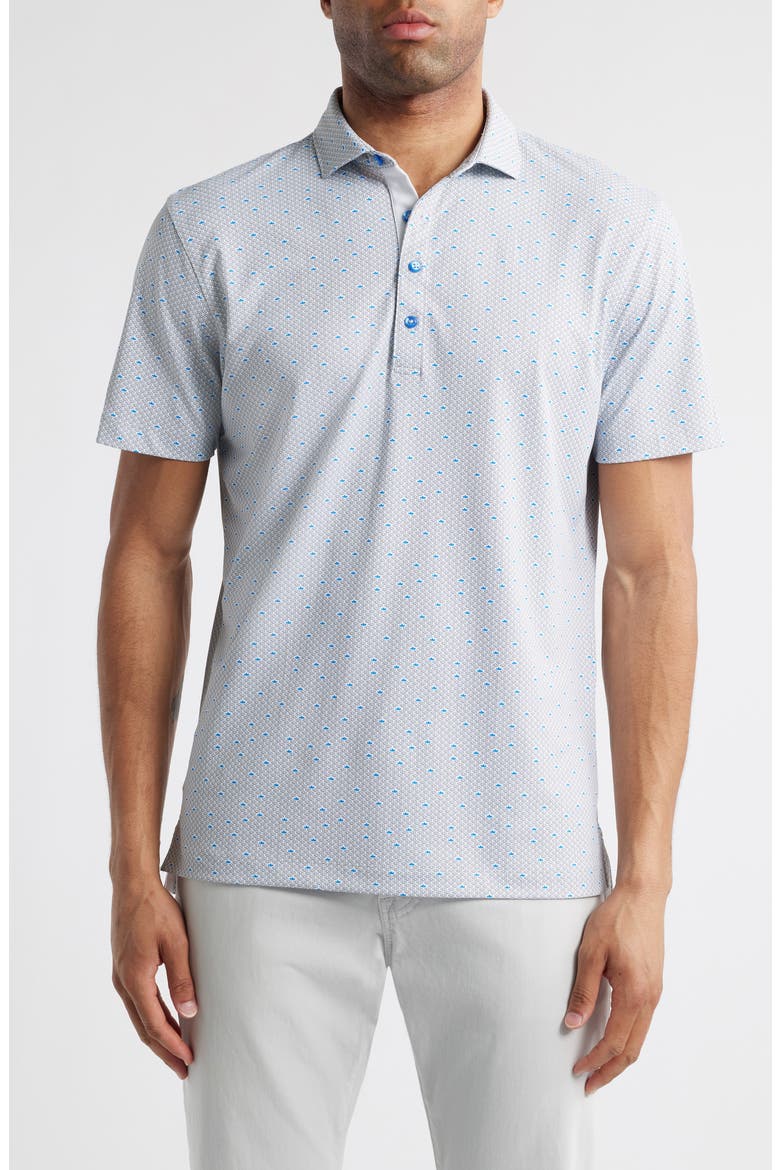 Poppy Microfloral Print PREP-FORMANCE Golf Polo, Main, color, THUNDER