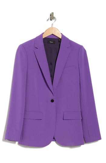 Theory Staple Blazer In Admiral Crepe In Purple