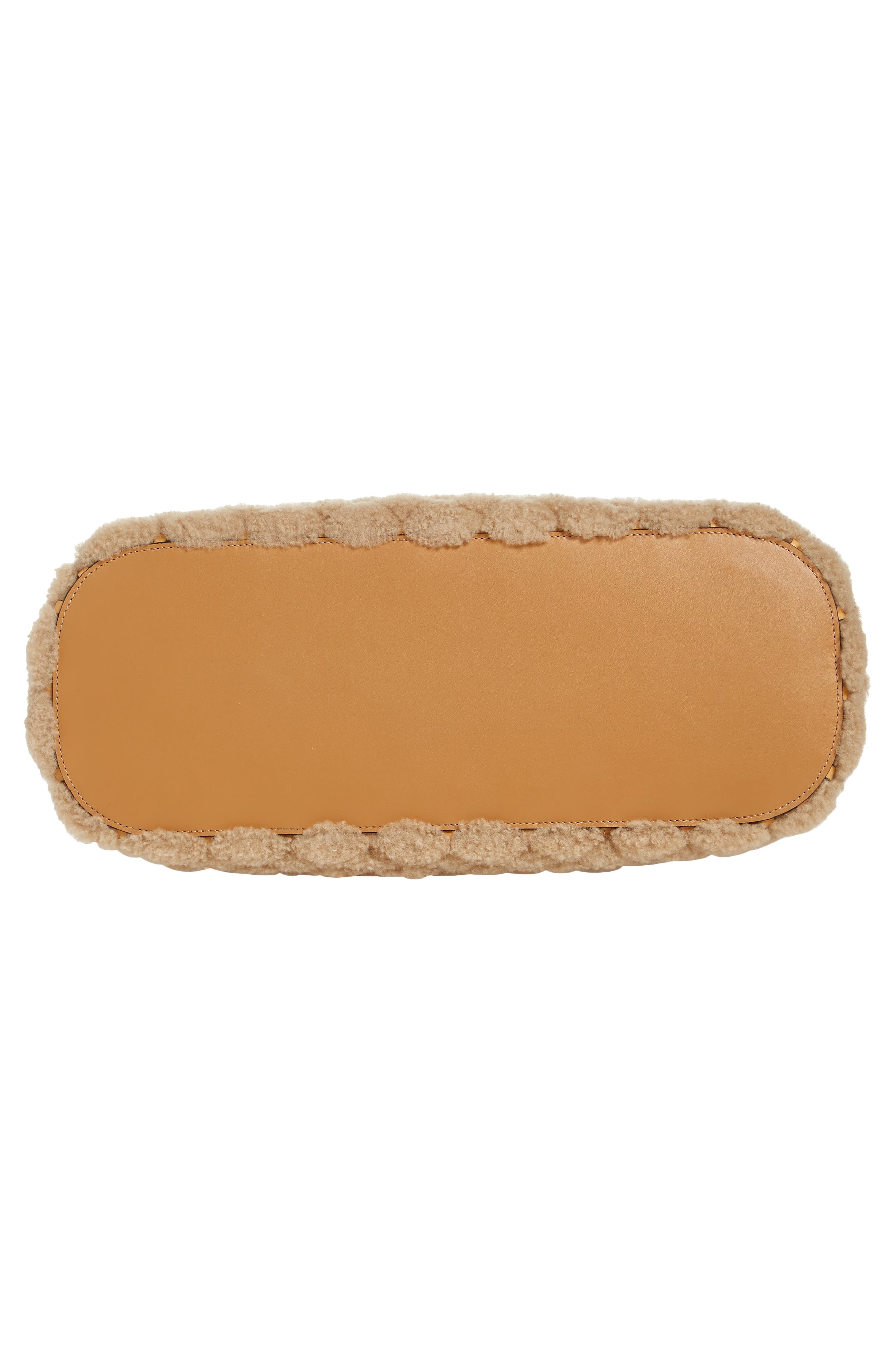 Loewe Woven Genuine Shearling Basket Bag, Alternate, color, 