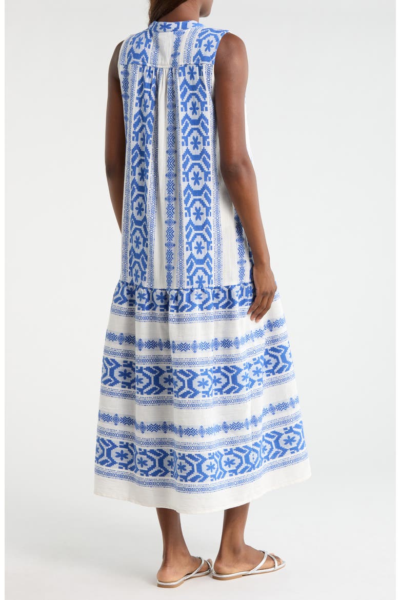 Sleeveless Cotton Cover-Up Midi Dress, Alternate, color, NATURAL BLUE