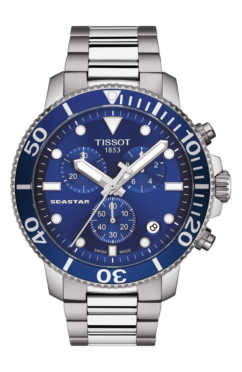 Tissot Seastar 1000 Chronograph Bracelet Watch, 45.5mm, Main, color, 