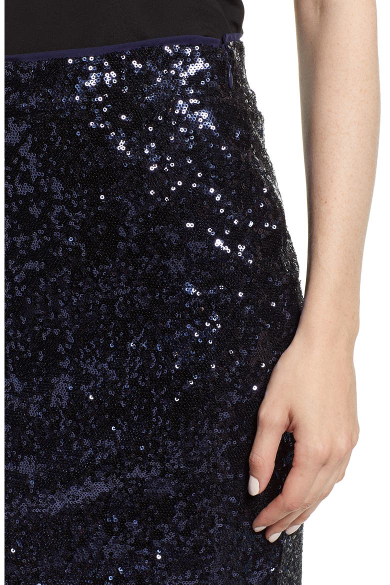 Sequin Pencil Skirt, Alternate, color, NAVY MINI SEQUINS