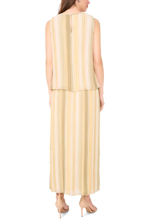 Halogenr Halogen(r) Pleated Sleeveless Shell Top In Soft Sage/beige Multi