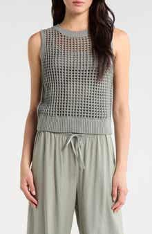 Camellia Open Knit Sleeveless Sweater