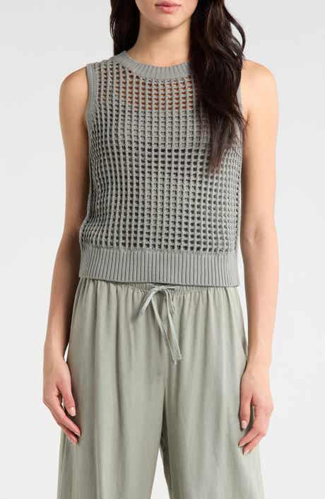 Camellia Open Knit Sleeveless Sweater