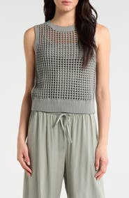Splendid Camellia Open Knit Sleeveless Sweater