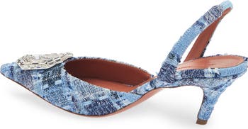 Begum Crystal Pointed Toe Slingback Pump