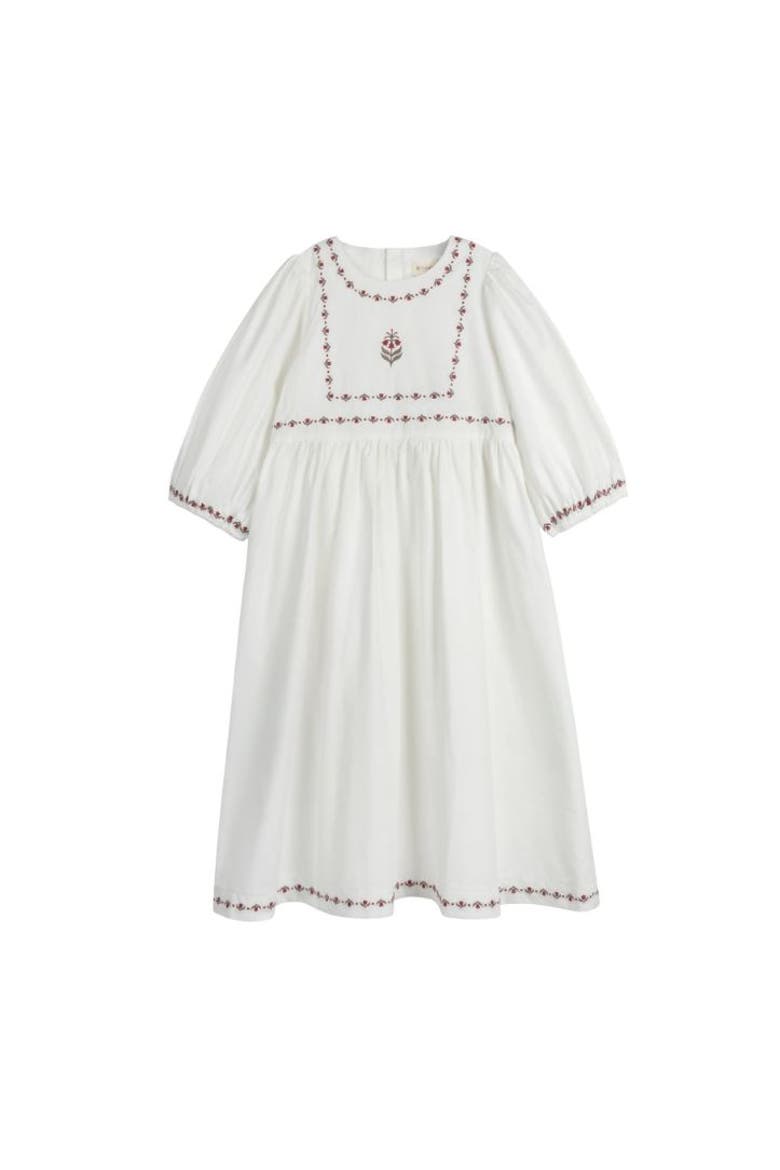 Looms Embroidered Trim Collection - Dress, Main, color, Ivory