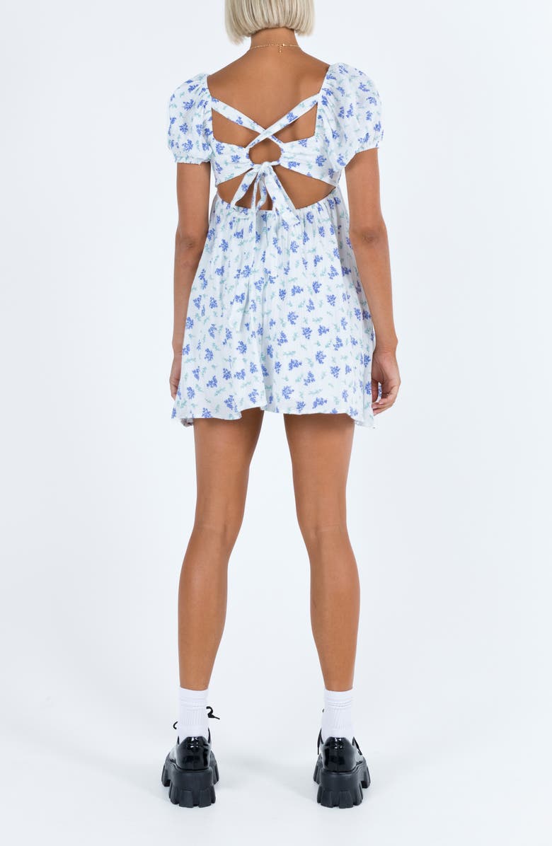 Princess Polly Let's Dance Floral Minidress, Alternate, color, Blue