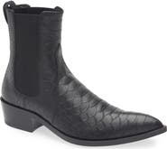 TOM FORD Matt Snakeskin Embossed Pointed Toe Chelsea Boot
