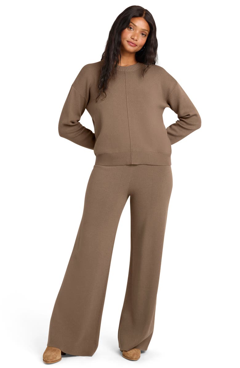 Splendid x @cellajaneblog Front Seam Sweater, Alternate, color, Toast