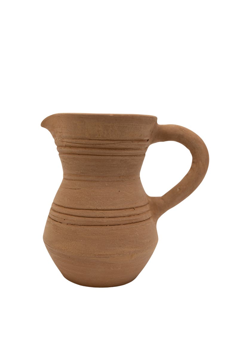 Foreside Home and Garden Natural Terracotta Pitcher, Main, color, Orange
