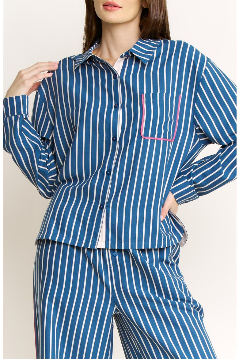 Brunch Date Button-Up Shirt, Main, color, PACIFIC STRIPE