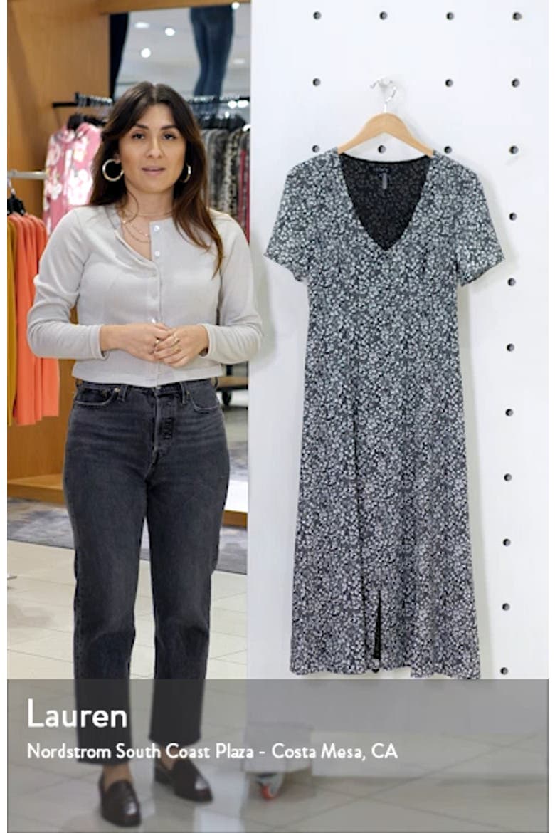 Floral Folk Silhouette Button Front Midi Dress video