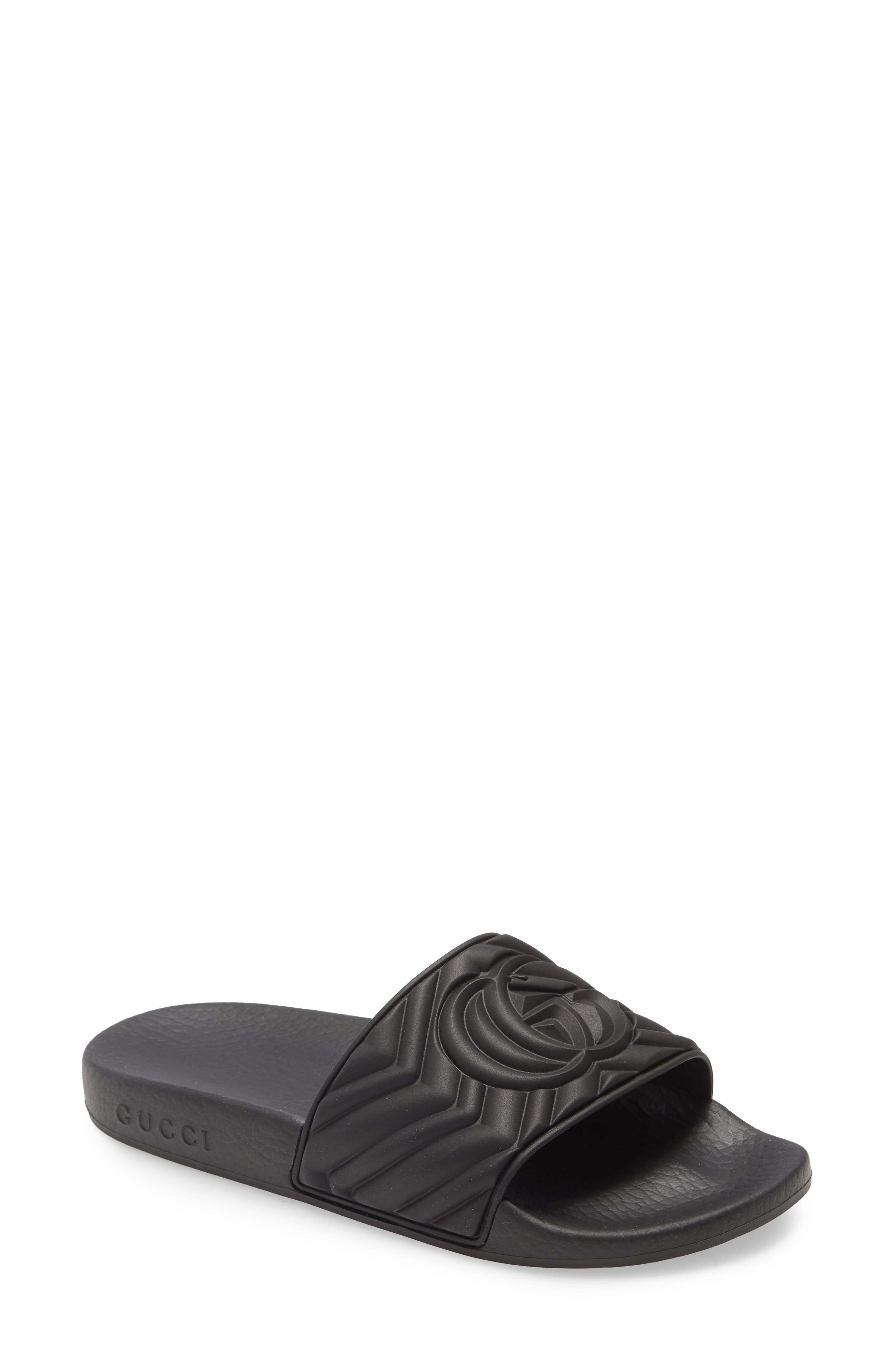 Gucci Pursuit Logo Slide Sandal, Main, color, 