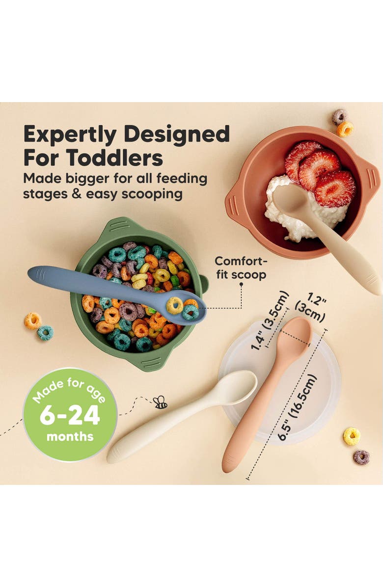 KeaBabies 6-Pack Prep Baby Spoons, Alternate, color, Slate